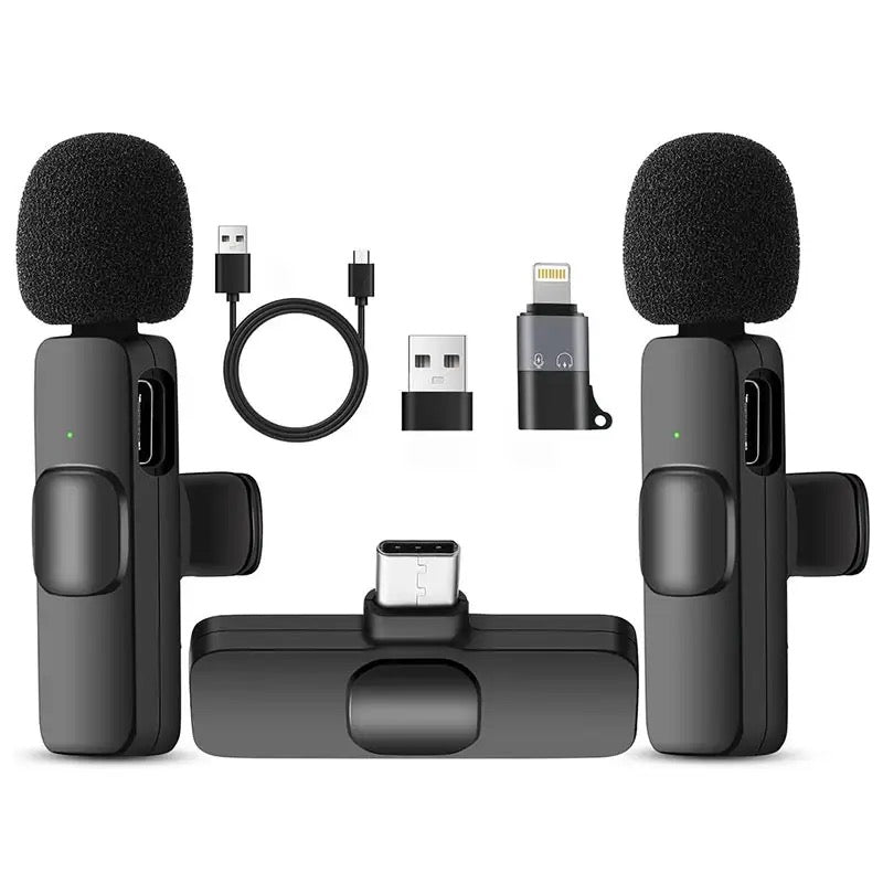 Wireless mini clip-on microphone for IOS and Android